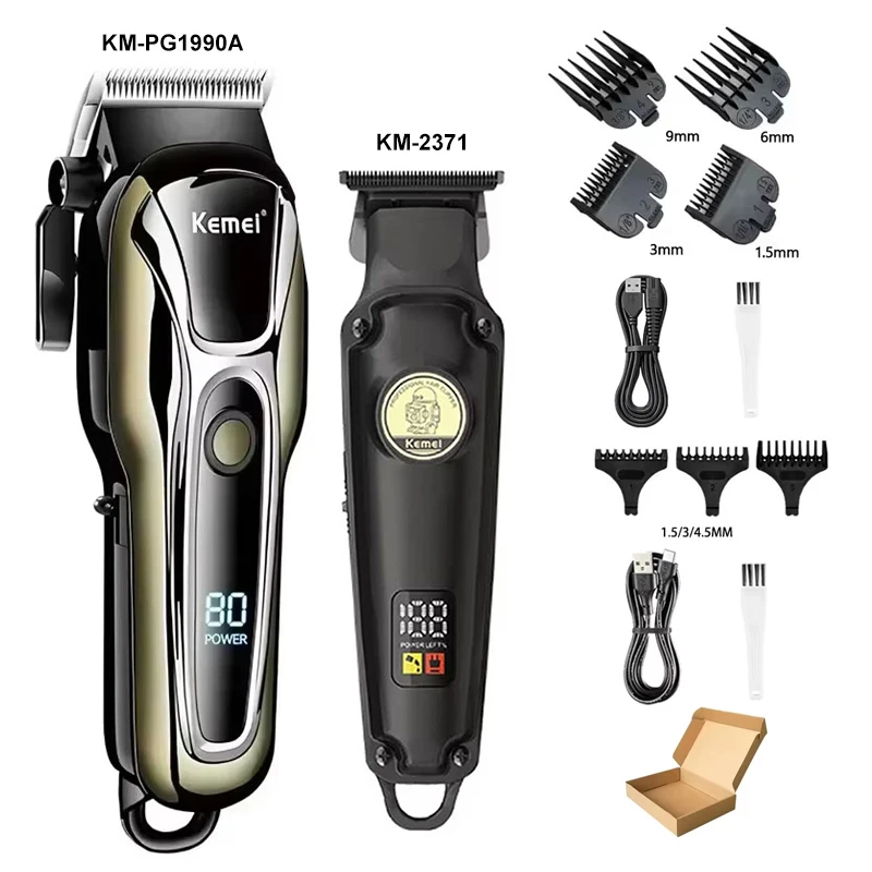 Kemei PG1990A 2371 2024 Set Professionele Elektrische Haarkapper USB Oplaadbaar Draadloze Haartrimmer Baardtrimmer voor Heren