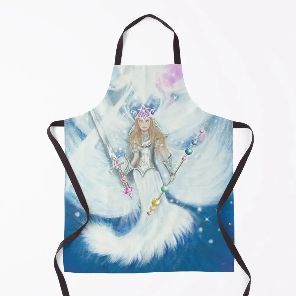 Angel Archelle - Angel Reiki - Light Warrior illustration by Benita Jayne Apron Chef Accessories Apron