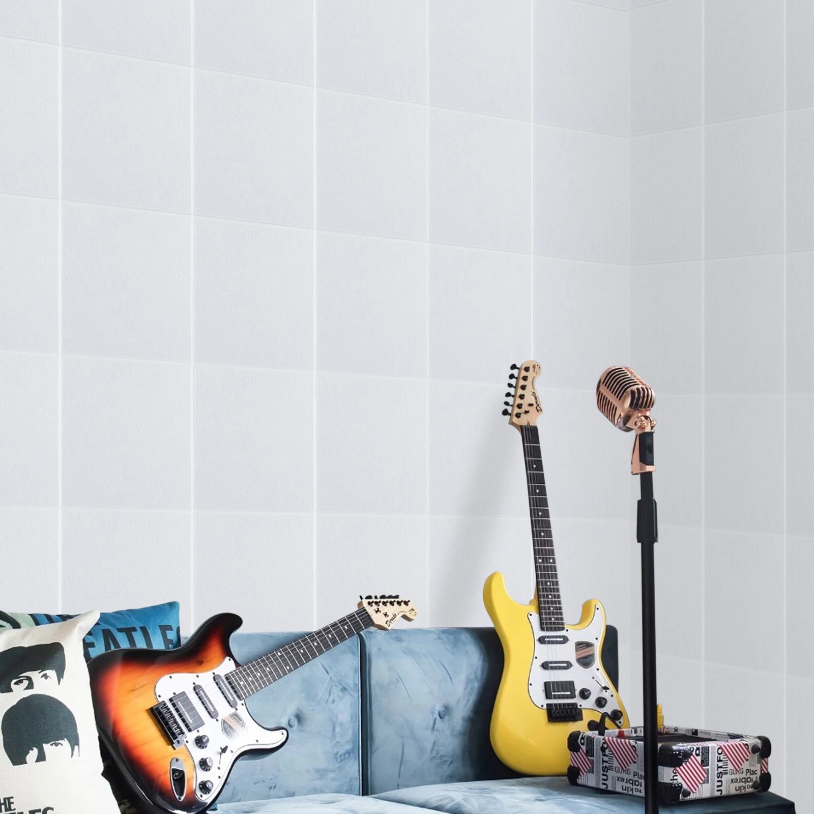 Pack de 18 panneaux acoustiques panneaux acoustiques carrés auto-adhésifs plaques d'isolation phonique isolation phonique pour bureau 30*30 cm