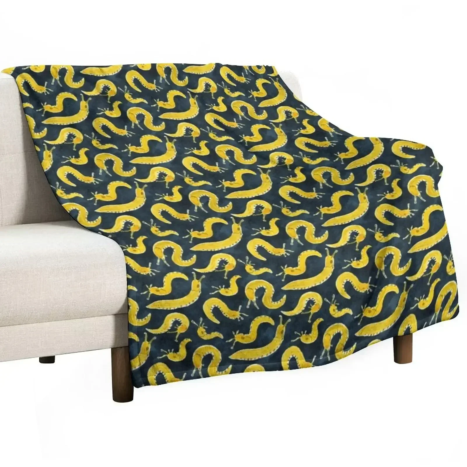 

SLUG PARTY Banana Slug Print Throw Blanket Soft Big Soft Plaid Blankets