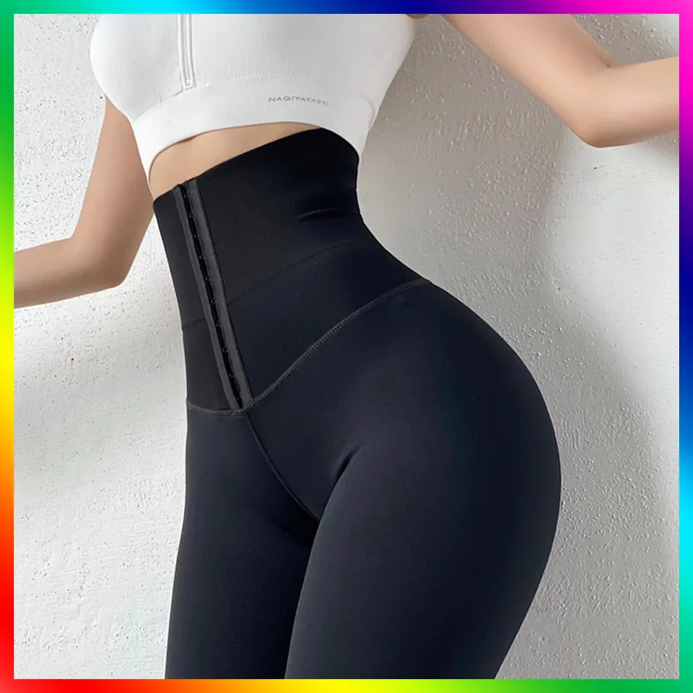 

New Yoga Pants Leggings Women's Thin Section Plus Velvet Thickened Corset Waist Abdominal Lift Hip High Waist Elastic Streetwear