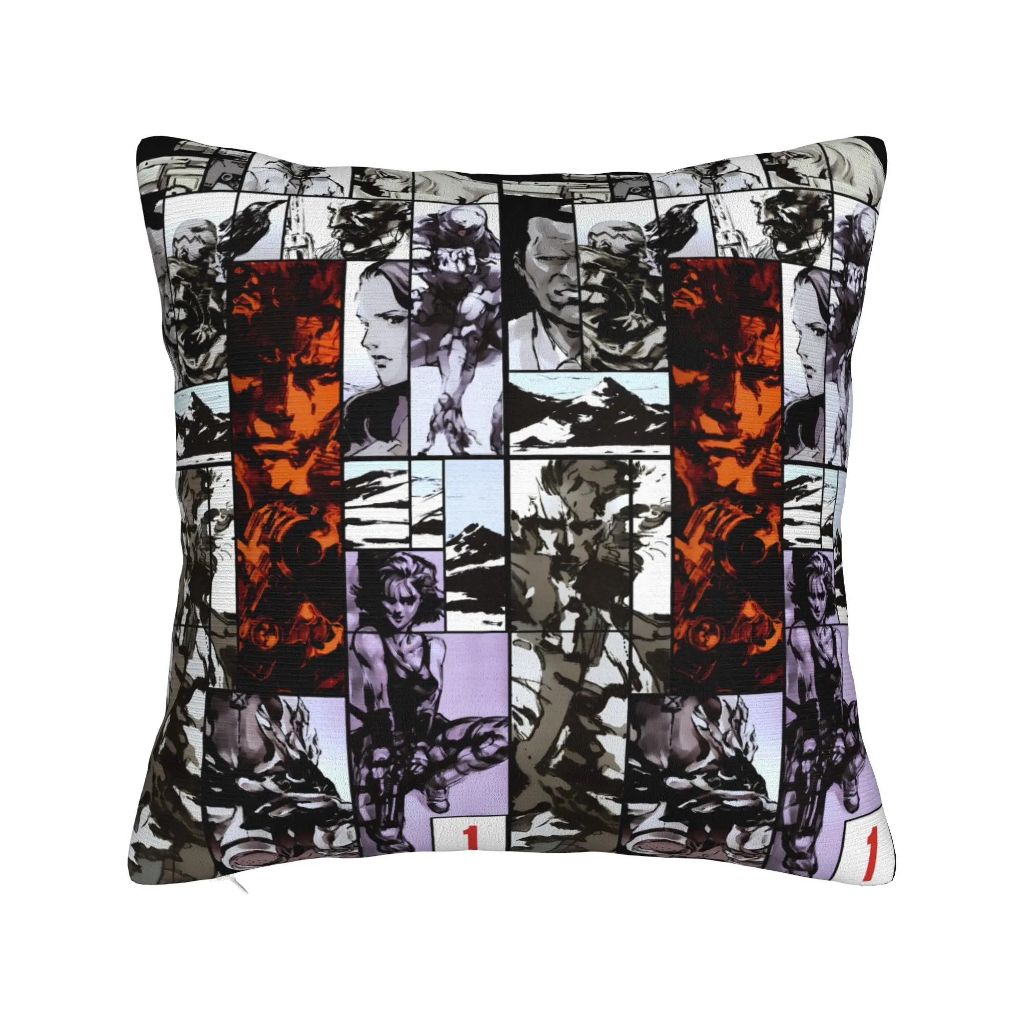 Metal Gear Solid Game Pillow Cover  Square Cushion Cover Vintage Pillow Case For Living Room Bed Chair