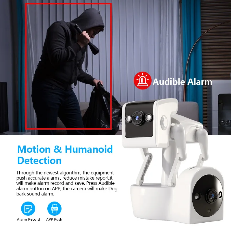 

Retail 1080P Robot Home Safety Webcam IP Wifi Wireless Baby Security Camera With Night Vision Noise Reduction