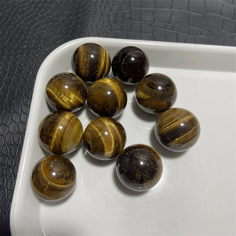 10pcs natural yellow tiger eye quartz small size sphere healing tiger eye stone ball for decoration