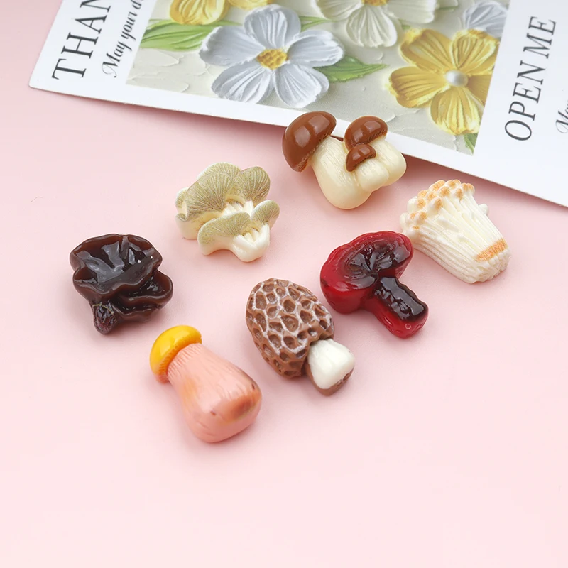 30/300PCS Colored Miniatures Mushroom Ornaments Nail Art Mini Resin Nail Art Decorations DIY Manicure Parts Scrapbooking
