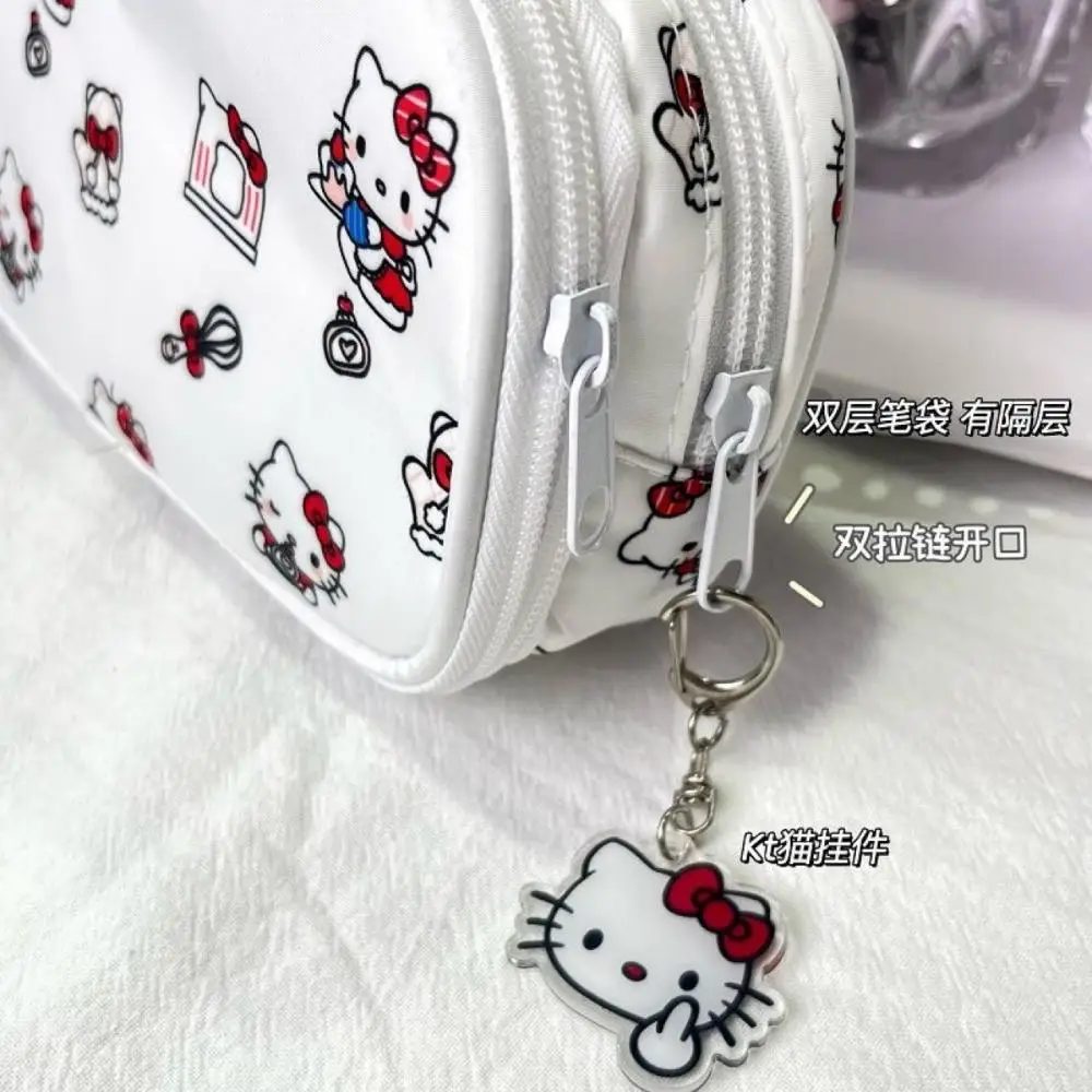 Cartoon Miniso Sanrio Hello Kitty Cute Student Multi Layered Large Capacity Pen Bag Ins Student Stationery Box Children's Gift