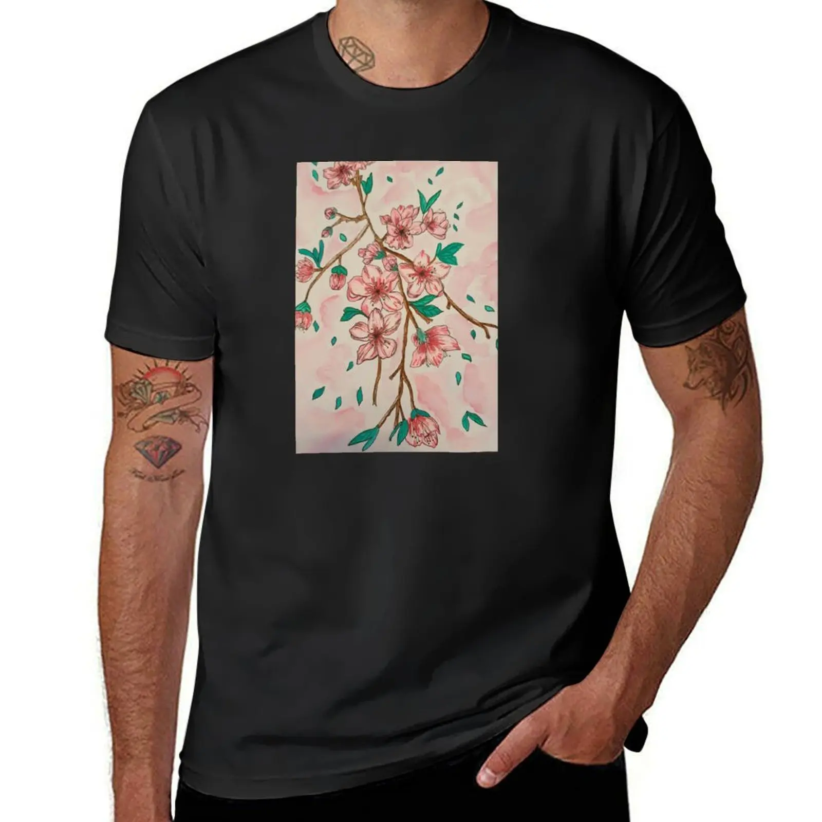 Cherry Blossom T-Shirt quick-drying graphics shirts graphic tees sports fans funny t shirts for men