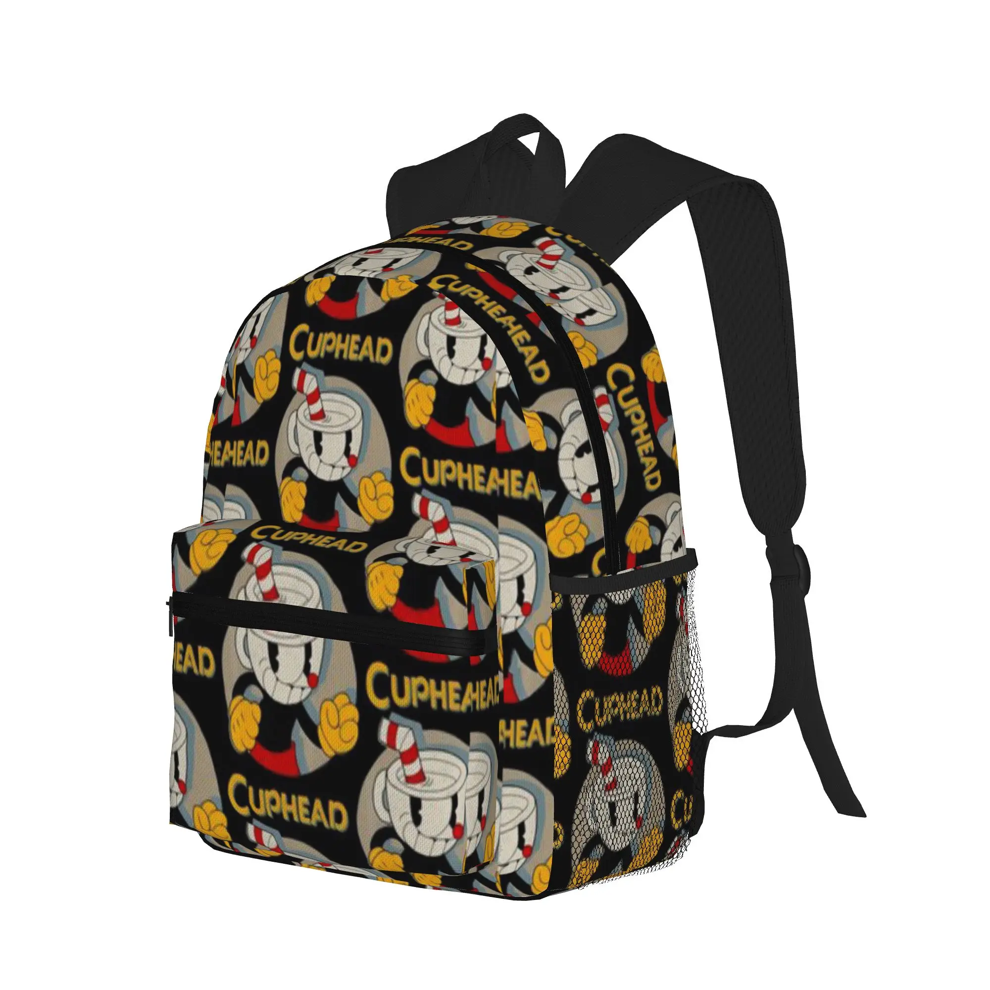 Cuphead Circle Shadow Profile Vintage  Casual Backpack for Students and Adults Bag