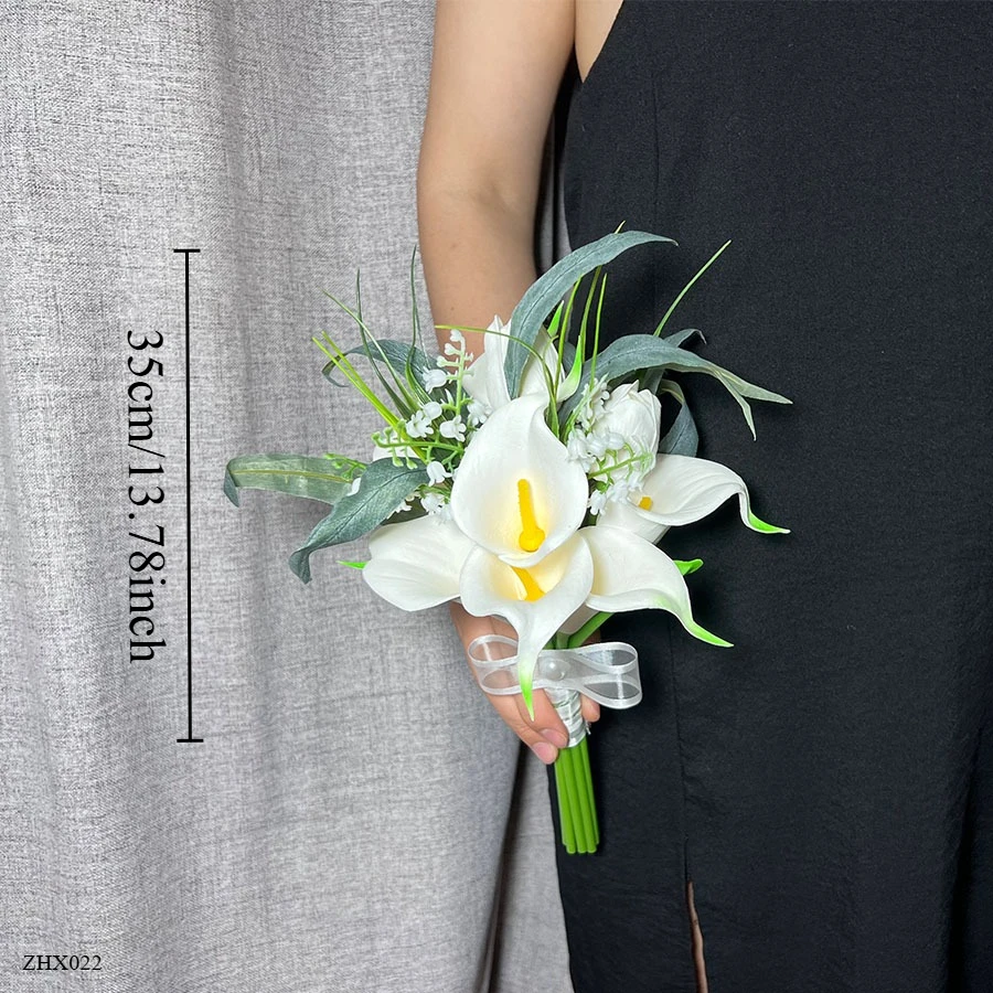 Bridal Bouquet Artificial Tulip Flowers White Wedding Bridal Bouquet Wedding Marriage Party Prop ramo de novia tulipanes 꽃다발