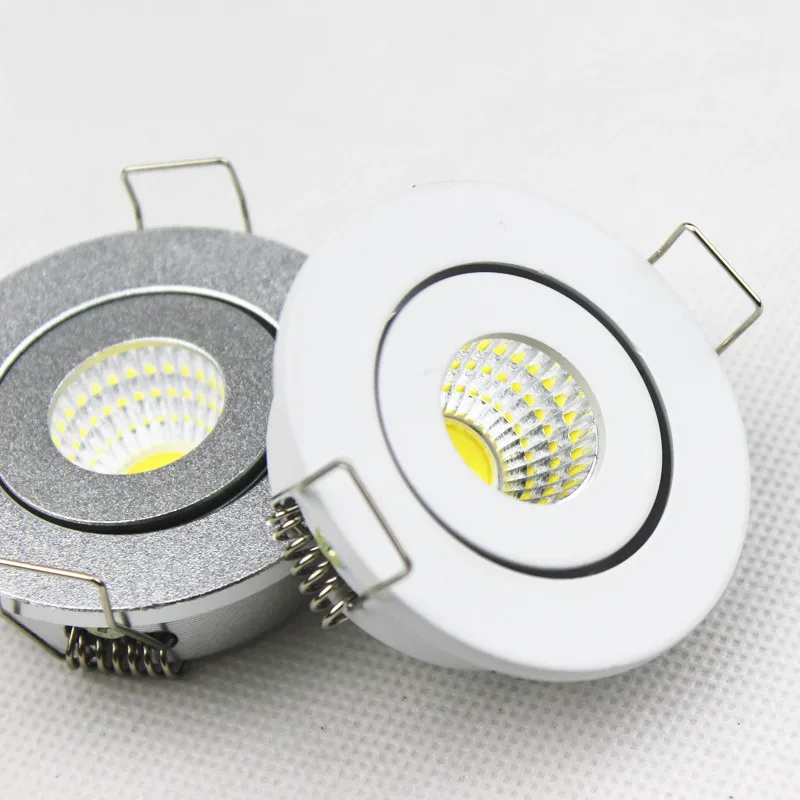 LED COB Downlight Dimmable RGB 220V 5W Mini Ceiling Recessed Lamp Cabinet Spot light DC12V 220V Angle Adjustable Cut Hole 45mm