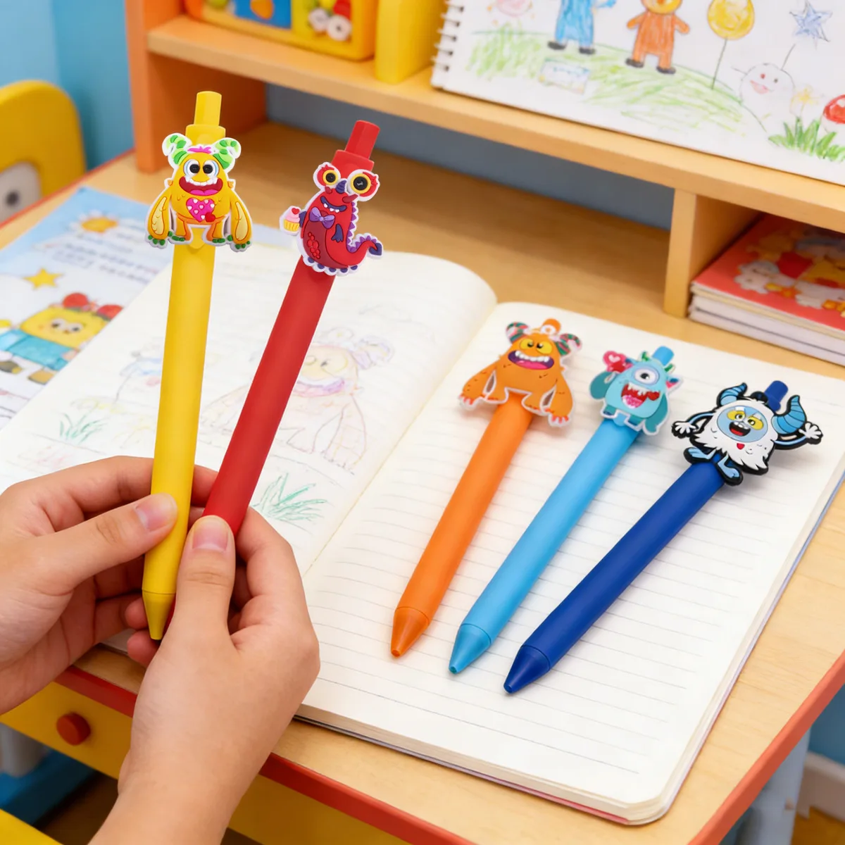 

Набор из 3 штук: милые ручки-монстры с мультяшным дизайном, 1,0 мм, для студентов, для письма, выполнения домашней работы, экзаменов, гелевые ручки, подарок для детей, ручки для поощрения