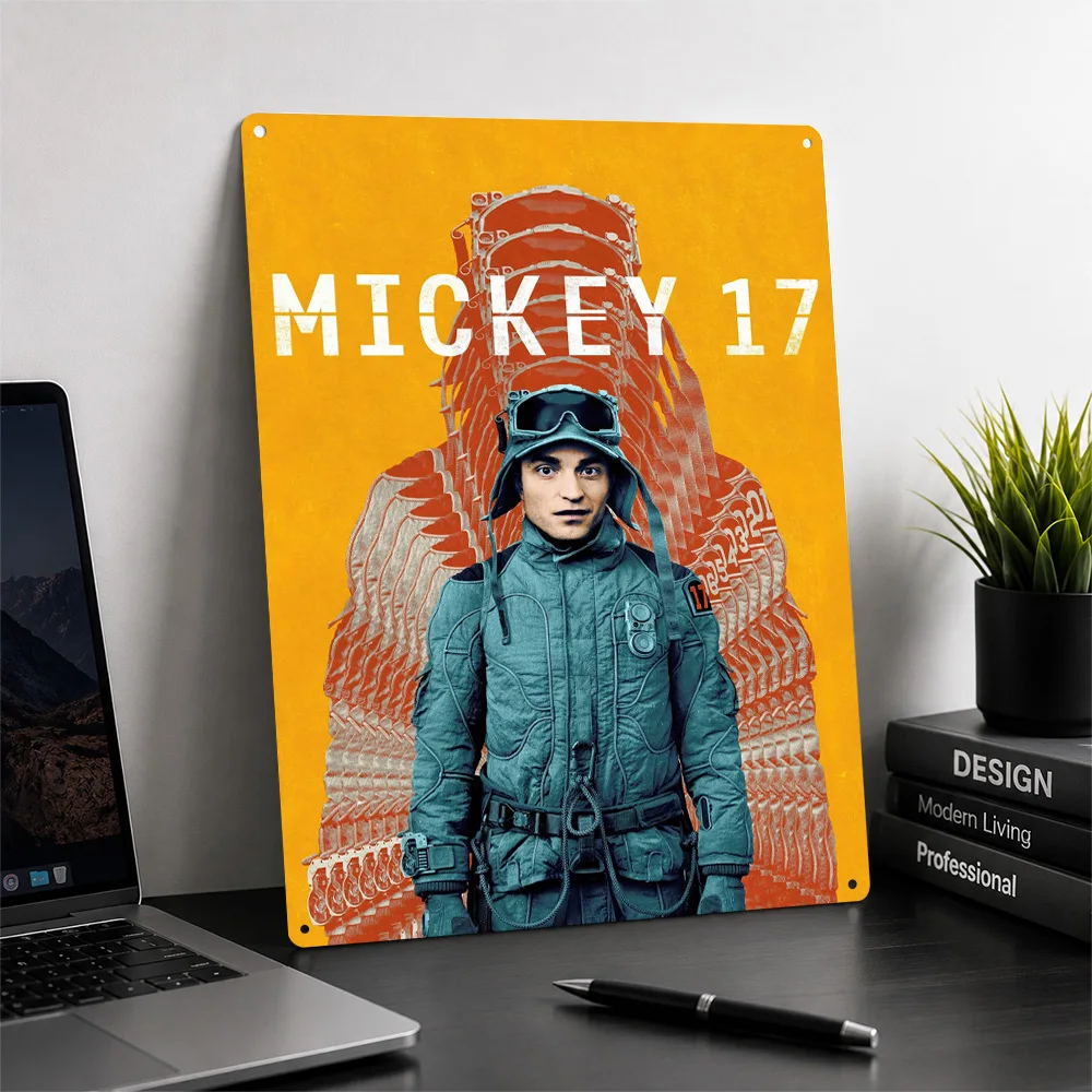 Mickey 17 Movie Metal Poster Cinema Wall Art Customized Retro Tinplate Sign for Man Cave Home Decor Film Fan Gift Display Plaque
