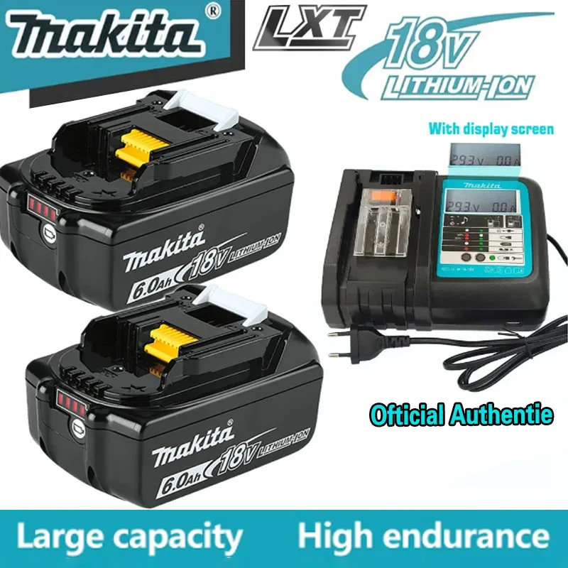 

Genuine Makita 18V Battery 6Ah Rechargeable Power Tools Battery 18V makita with LED Li-ion Replacement LXT BL1860B BL1860 BL1850