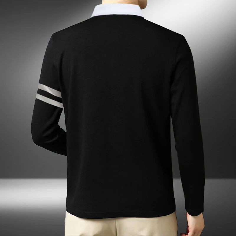 New men\'s long sleeved shirt, fashionable and casual long sleeved polo shirt