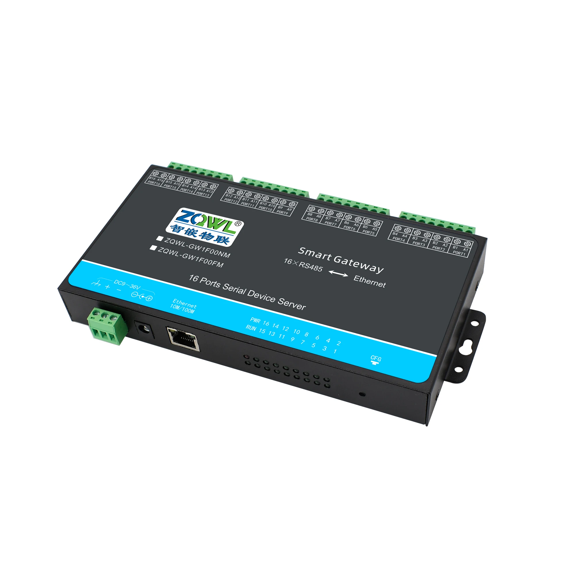 RS485 to Ethernet Converter with Active Polling Modbus RTU/TCP Gateway Serial Device Server JSON MQTT Support