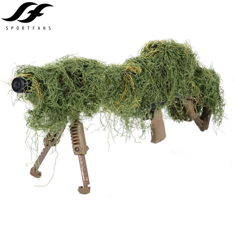 

1.2M Mlitary CS Hunting Blind Gun Wraps Rifle Wrap Rope Grass Type Ghillie Suits Cover Use Elastic Strap for Camo