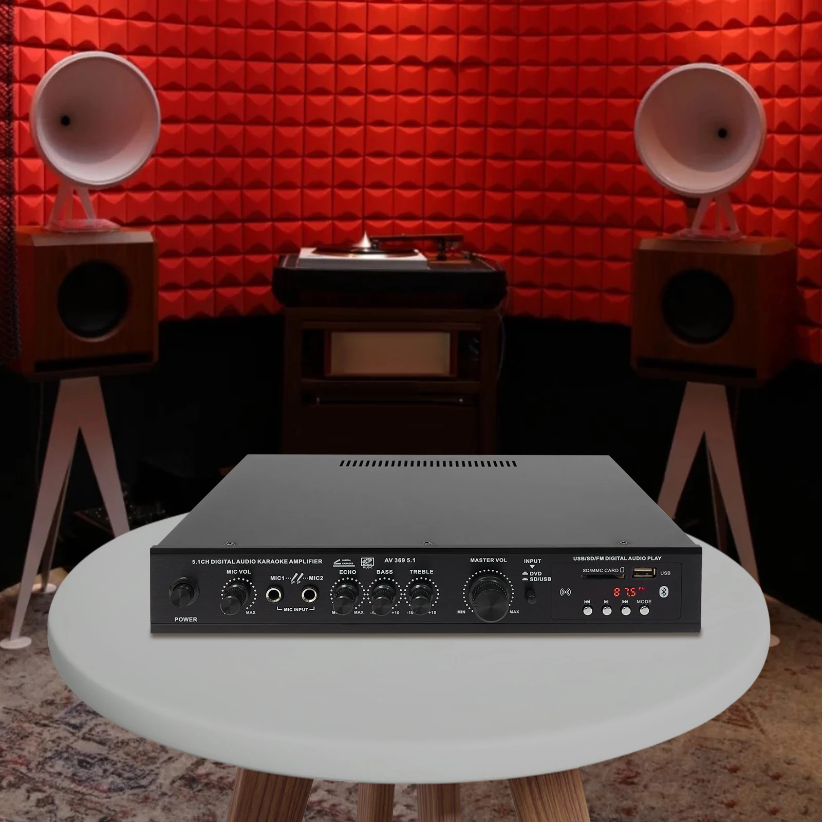 300 واط HIFI مضخم الصوت بلوتوث 5.1 قناة USB بطاقة SD راديو FM HD مكبر للصوت للمسرح المنزلي كاريوكي