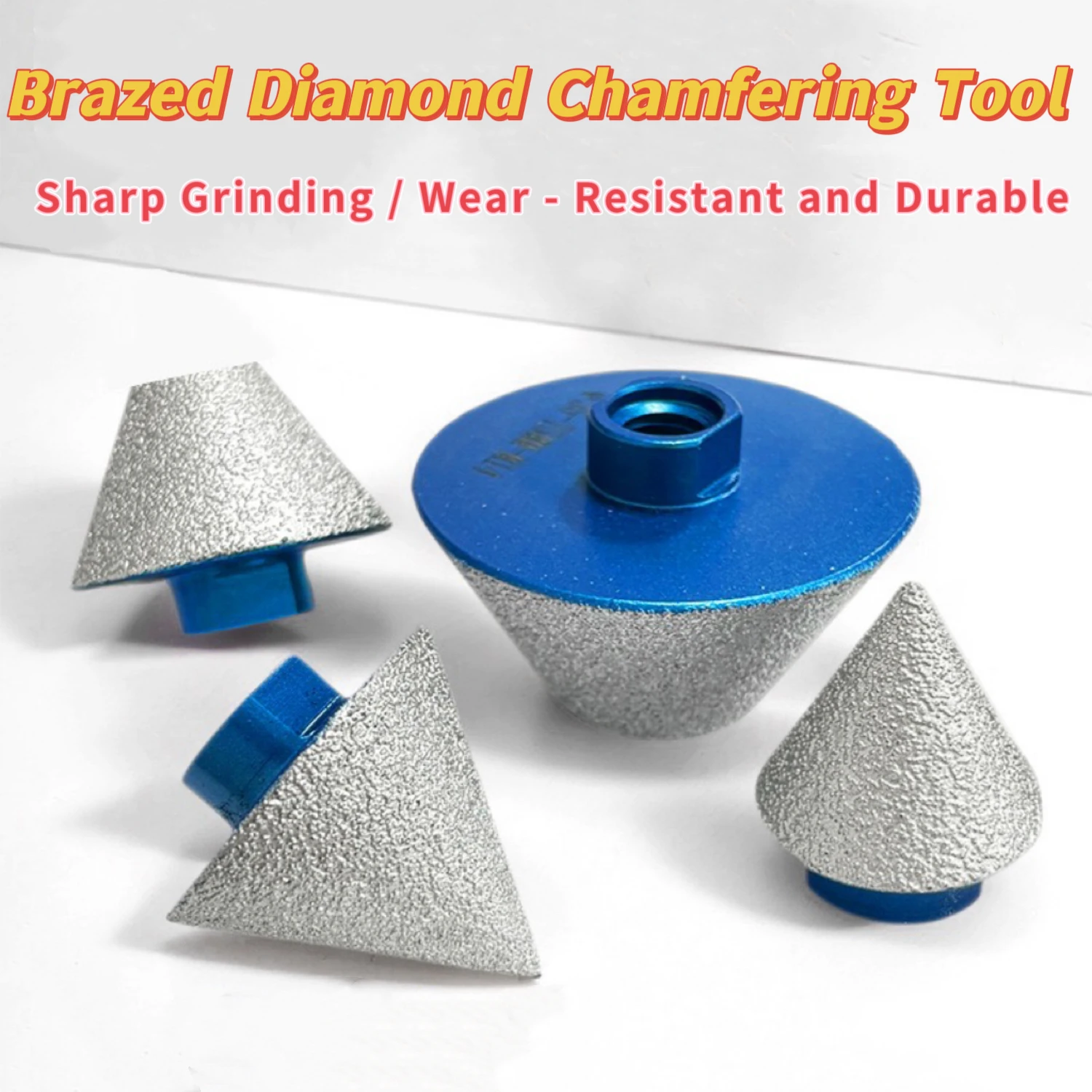 

Brazed Diamond Chamfering Tool Set - Sharp Grinding, Wear - Resistant, M14 Thread for Angle Grinders