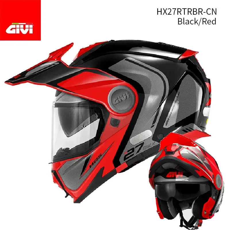 Italy GIVI Flip Up Motorcycle Helmet Double Lens Off-road Professional Racing Helmet ATV Cascos Para Moto Capacete Casco Moto