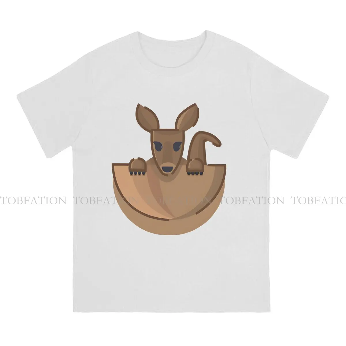 In The Pouch Brown Round Collar TShirt Kangaroo Fabric Original T Shirt Men Clothes