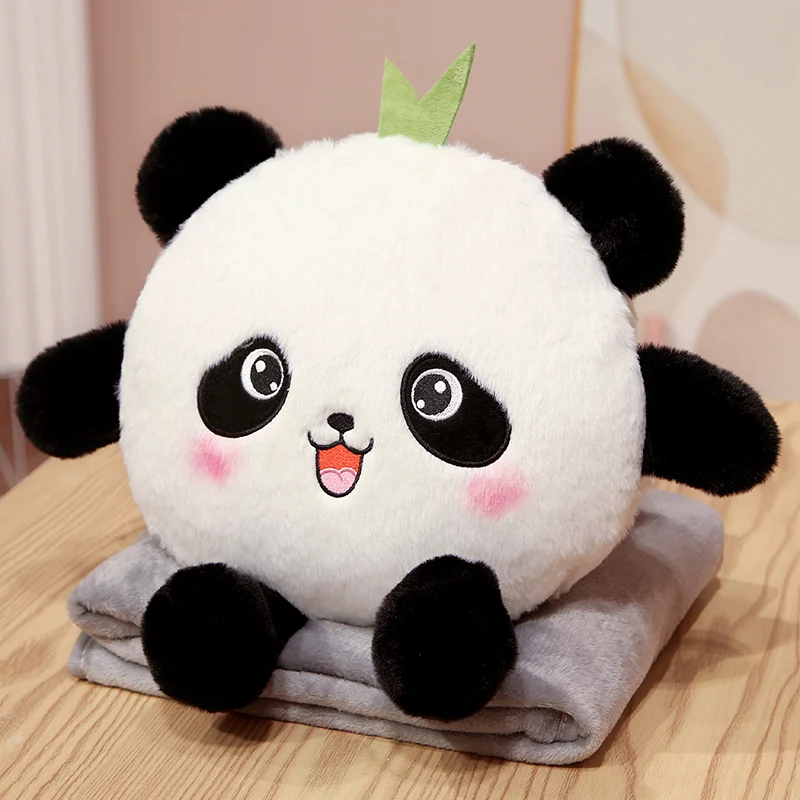 Watermelon Panda Little Lamb Milk Dragon Soft Plush Filled Pillow Blanket Cute Animal Shaped Plush Pillow Blanket