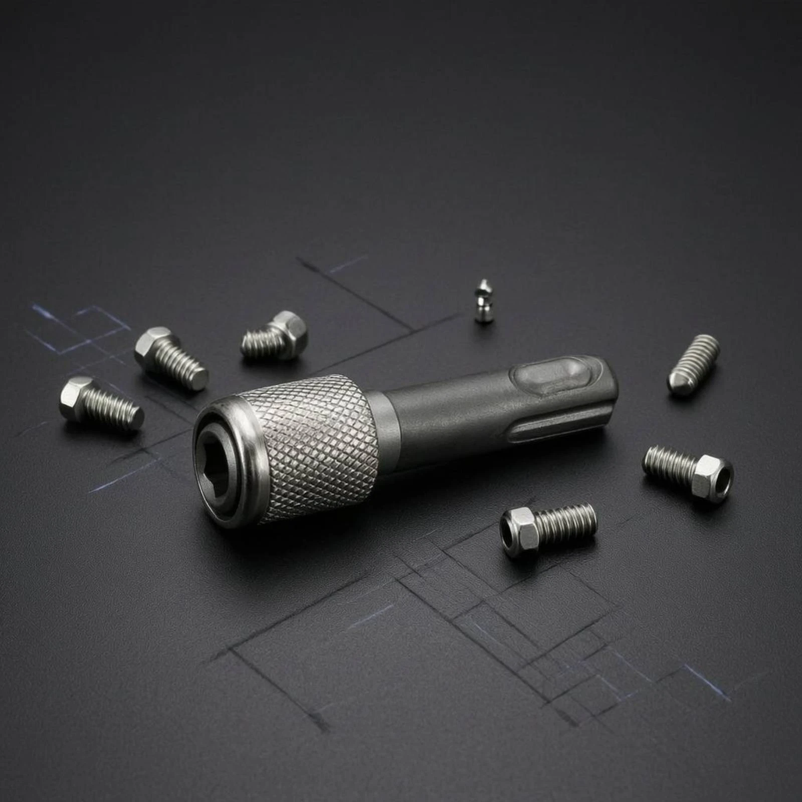 Hex Shank Socket Adapter Knurled Hex Shank Adapter Drill Socket Extension Conversion Connector Tool Accessory Heavy Duty