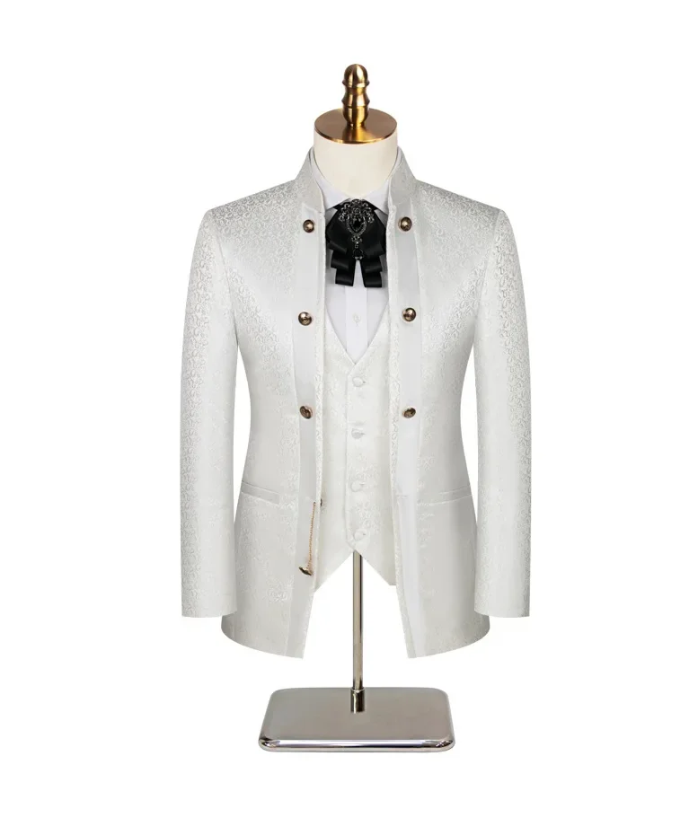 Ternos de casamento modernos sob medida para homens, 2 peças, blazer, calças, tecido jacquard, formal, escritório de negócios, personalizado