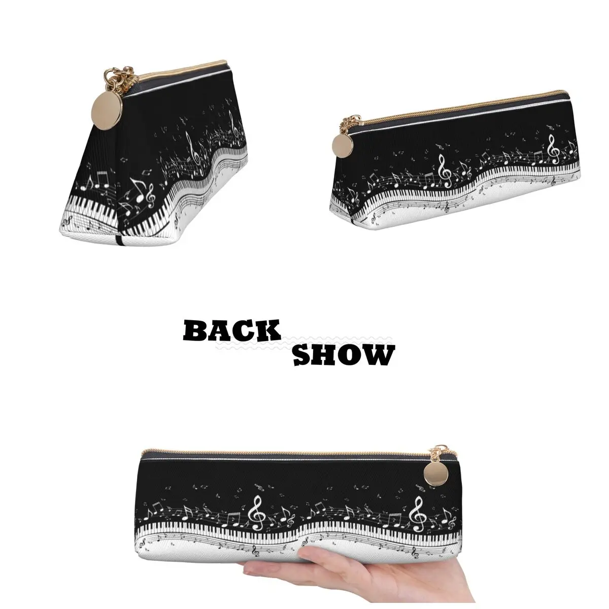 مفاتيح البيانو المجردة مع النوتات الموسيقية مقلمة حامل القلم تخزين لوازم القرطاسية صندوق القلم حقيبة أقلام رصاص للمدرسة الصبي فتاة