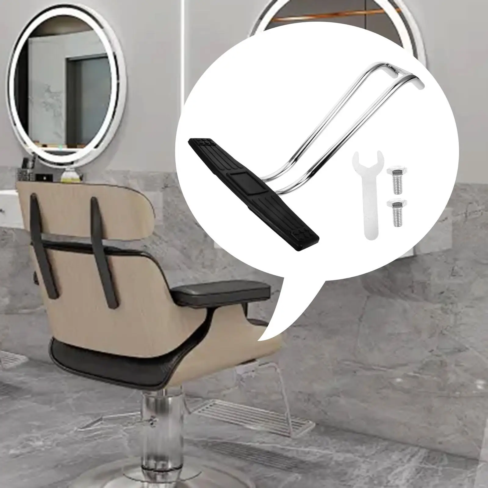 

Педаль для стула для салона, подставка для ног для стула для парикмахерской, практичная, сверхмощная, прочная, универсальная, удобная металлическая фурнитура