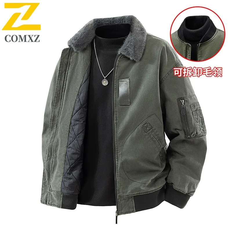 

COMXZ Мужская дорожная куртка высокого класса с воротником-стойкой, уличная морозостойкая парка, уличная модная утолщенная теплая зимняя одежда