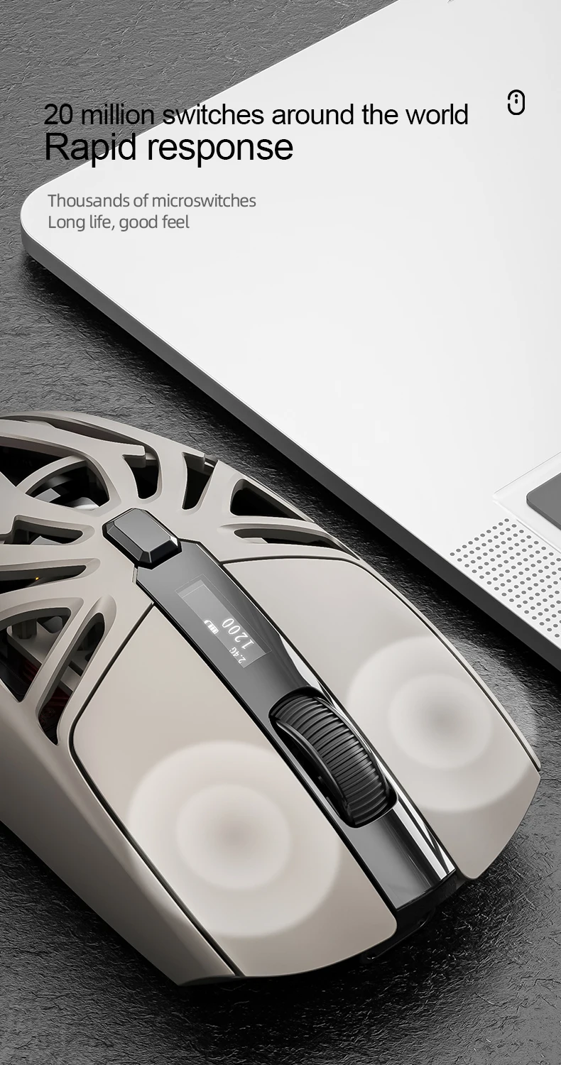 SMAILWOLF RS8 Bluetooth Kabellose 2,4G Gaming-Maus Drei-Modus Leichtgewicht PAW3311 E-Sports-Spiel 1K Rücklaufrate 10000DPI Computer – Detail 8
