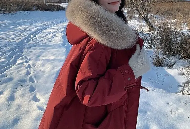 2025 New Style Fashionable Red Loose Cotton Coat and Jacket