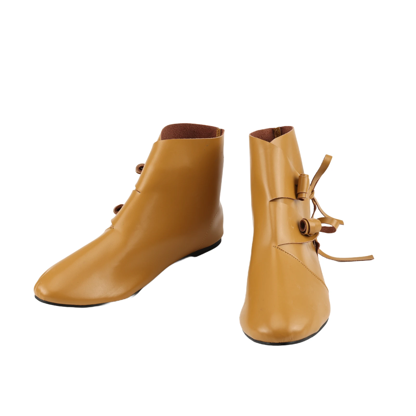 ผู้ชาย Renaissance รองเท้า Slip on Lace Up ไวกิ้งยุคกลางโจรสลัดแบนผูกรองเท้าฮาโลวีน Cuff รองเท้า