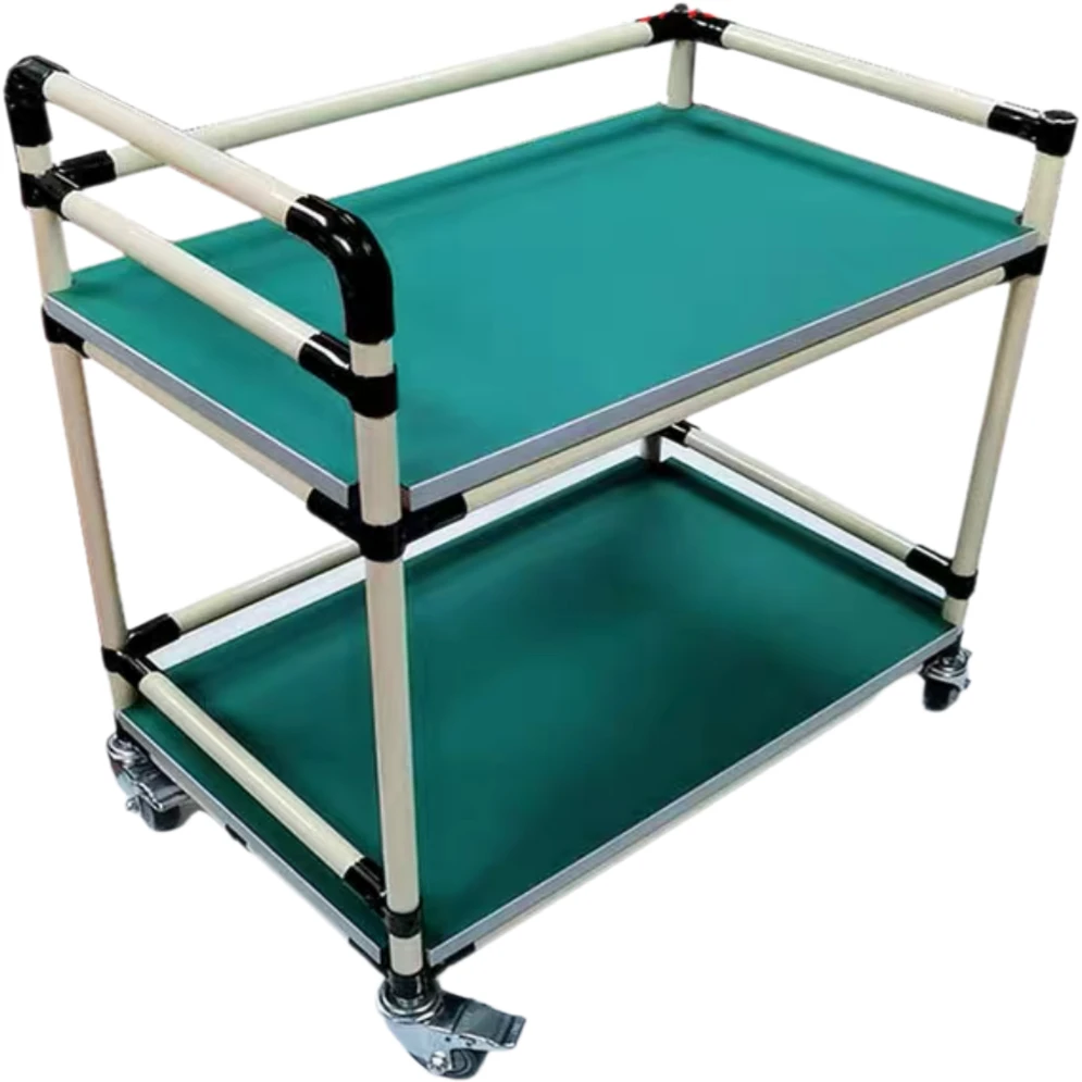Anti-static lean tube trolley factory material turnover truck multi-layer ultra-quiet wheel mobile tool cart
