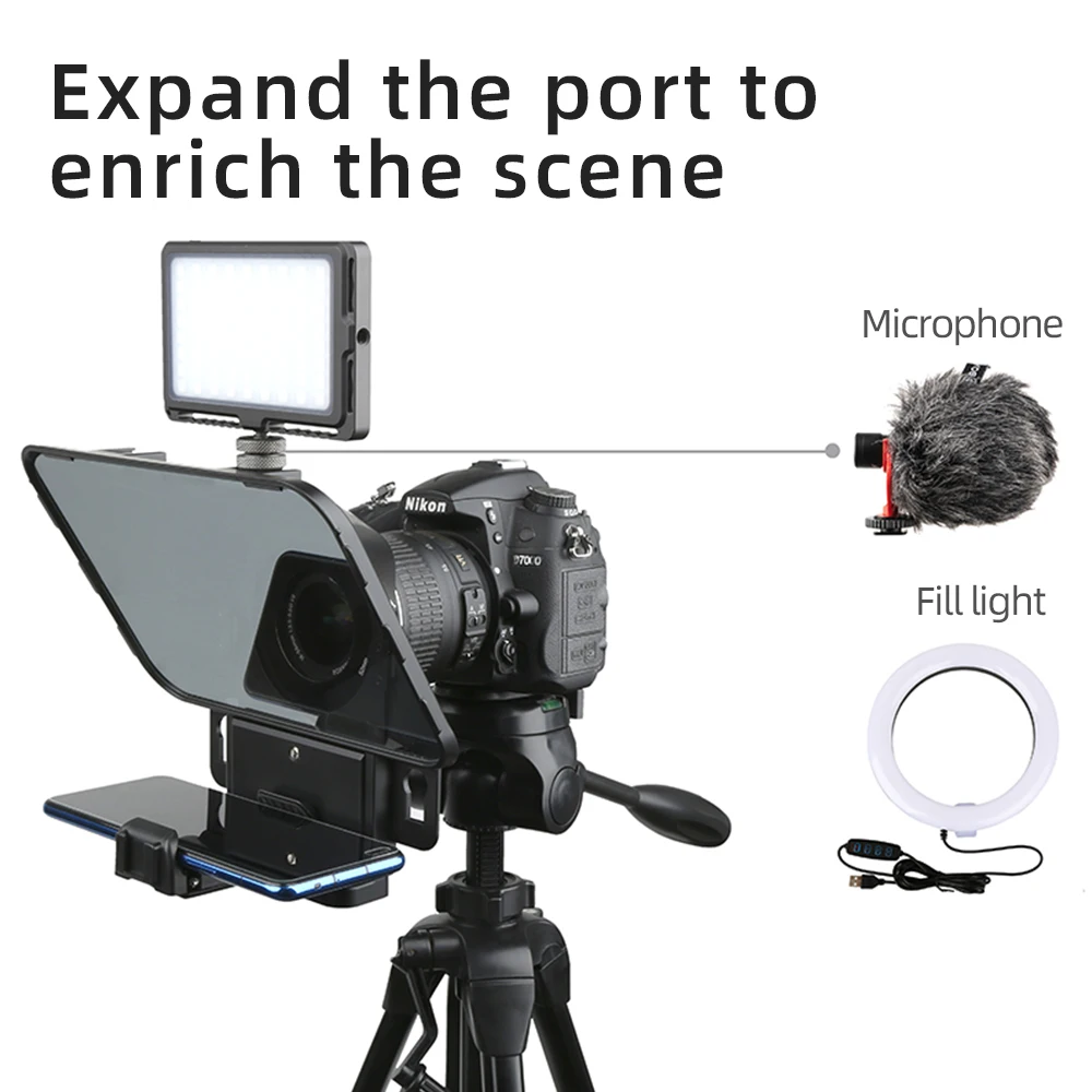 Bestview T3 مقابلة الملقن شاشة كبيرة المطالبة المهنية مرساة المضيف لكاميرا DSLR باد الهاتف الذكي فيديو المطالبة #4