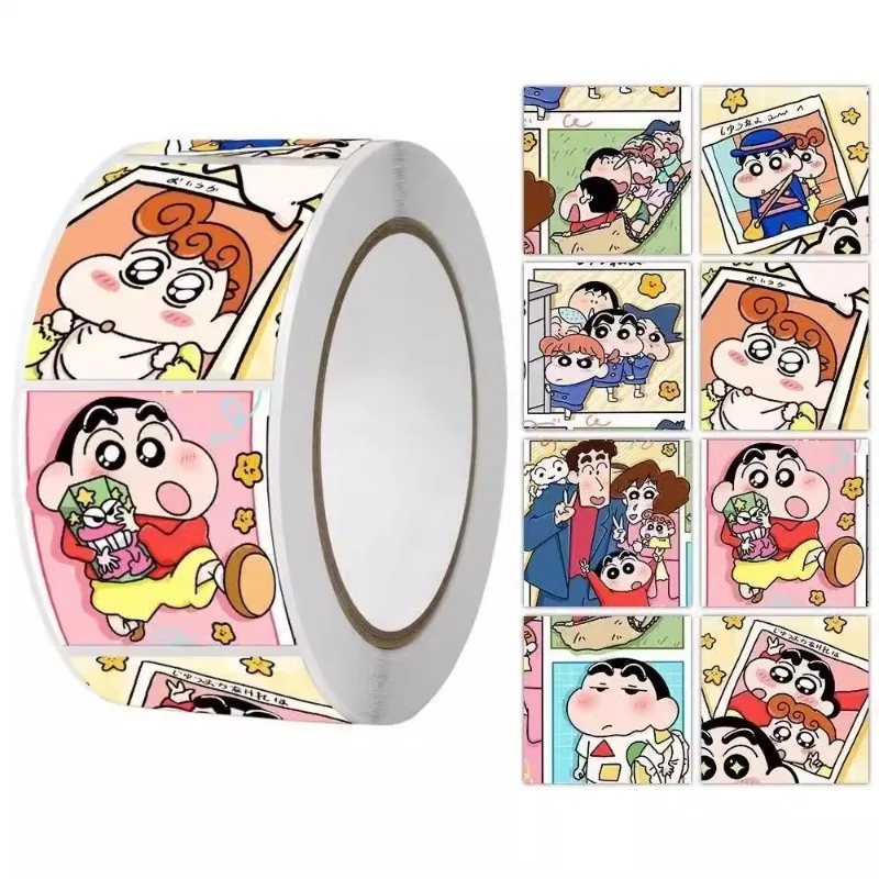 500PCS Cartoon Crayon Shin-chan Stickers Mobile Phone Case Dessert Envelope Water Cup Luggage Decoration Stickers Wholesale