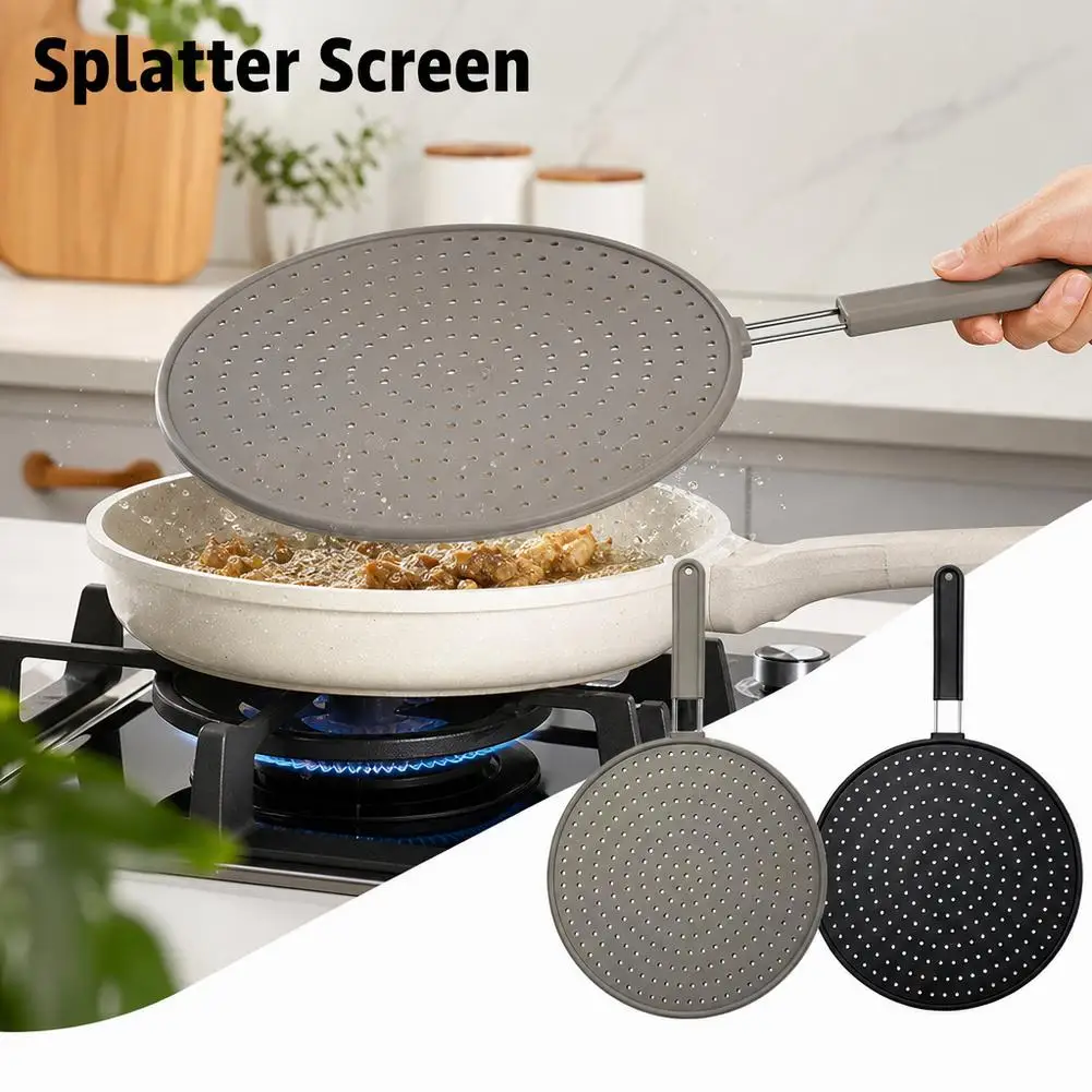 Multifunctional Silicone Oil Filter Screen Anti-Oil Splashing Net Cover for Cooking Pot Drain Oil Exclusively Designed Kitchen A