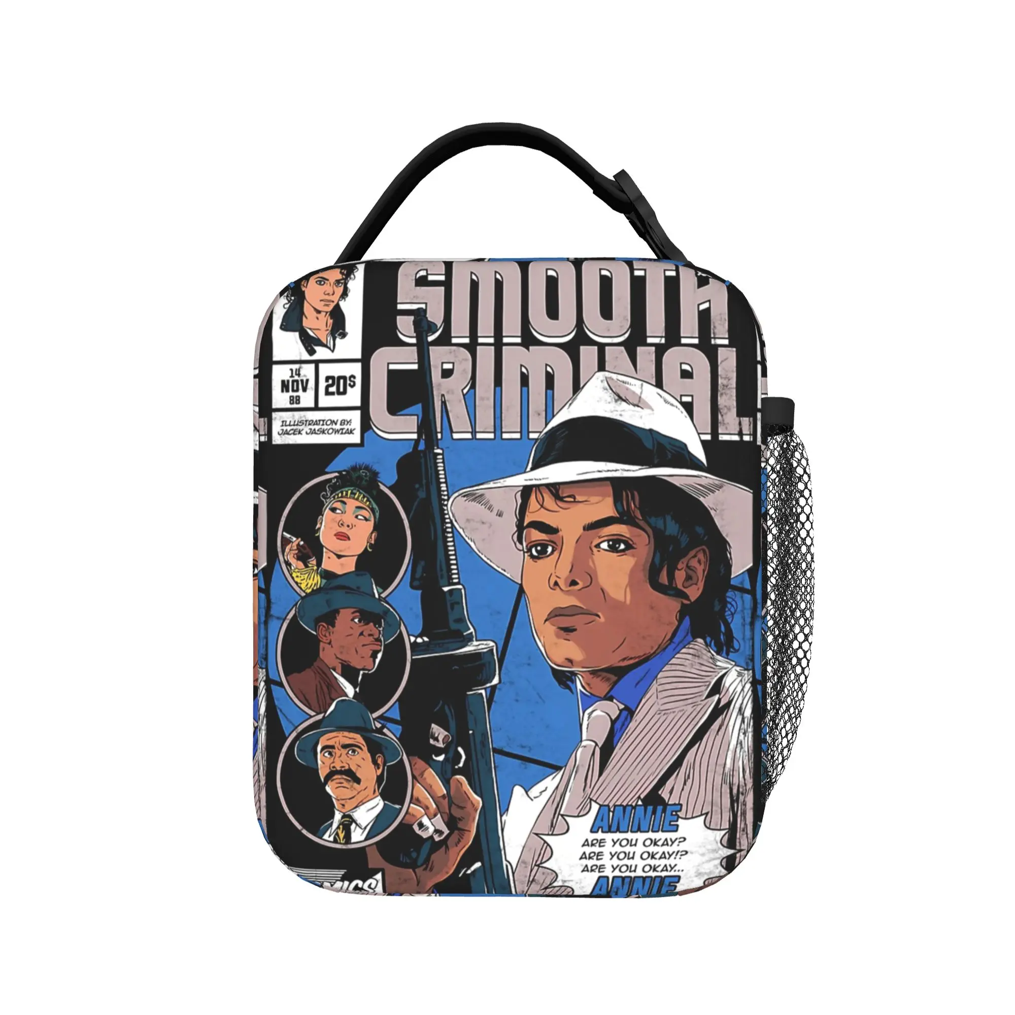 Smooth Criminal '88 MJ king of pop  Insulated Lunch Bags Thermal Bag Lunch Container Tote Lunch Box Girl Boy Beach  Travel