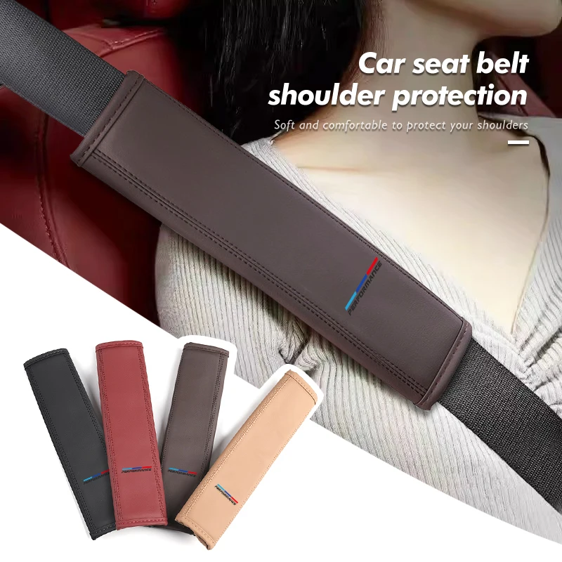 For BMW Leather Car Seat Safety Belt Protector Pad Shoulder Strap Cover E91 E92 E93 E60 F10 F30 E39 E36 E87 X3 X5 E70 E46 E90