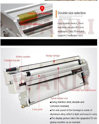 Manual Wallpaper Sizing Machine Gluing Machine Stainless Steel Wallpaper Sizing And Brushing Machine Tool