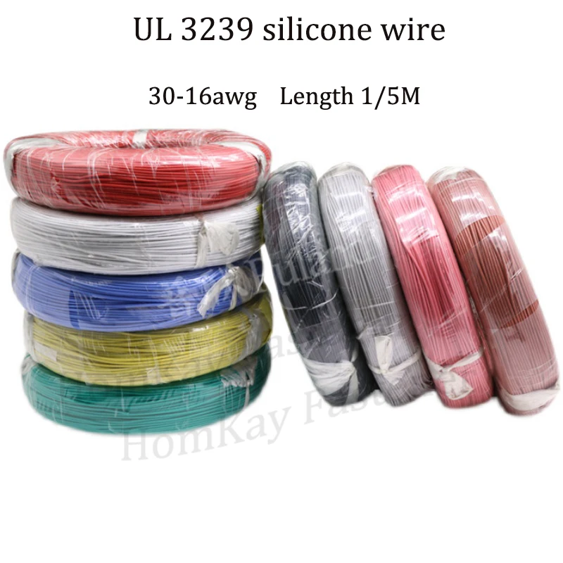 30-16awg UL3239 Silicone Wire Power Cord High Temperature Resistant Tinned Copper Flame Retardant Electronic Equipment Wiring