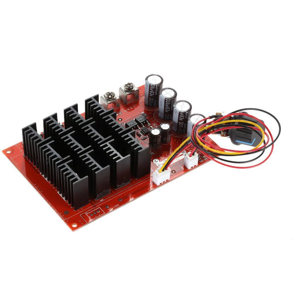 تيار مستمر 10-50 فولت 60A فرشاة وحدة تحكم في سرعة المحرك متعدد المحركات قابل للتعديل عالية الطاقة وحدة تحكم في محرك التيار المستمر