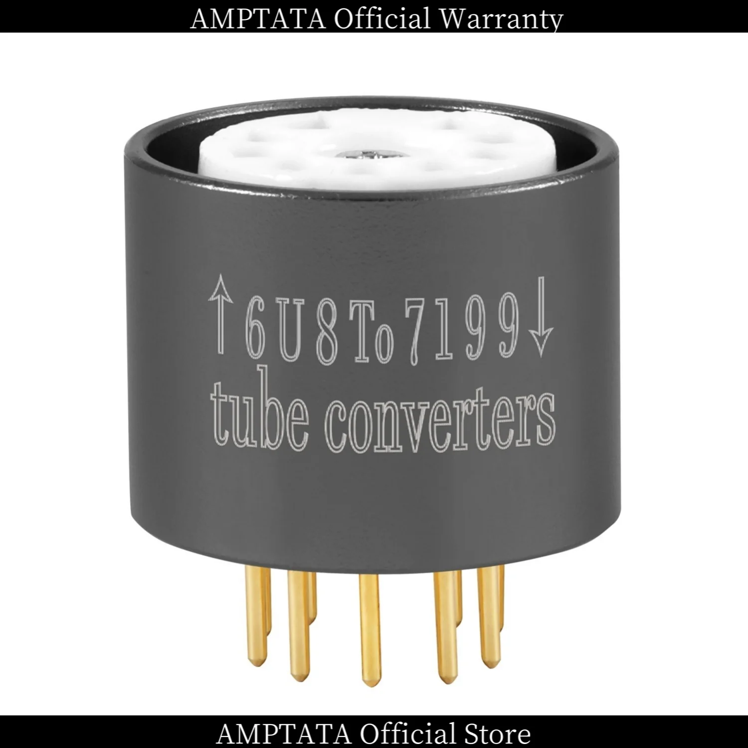 AMPTATA / 6U8 6GH8 ECF82 إلى 7199 / محول مقبس محول أنبوب الفراغ / مطلي بالذهب عيار 24 قيراط