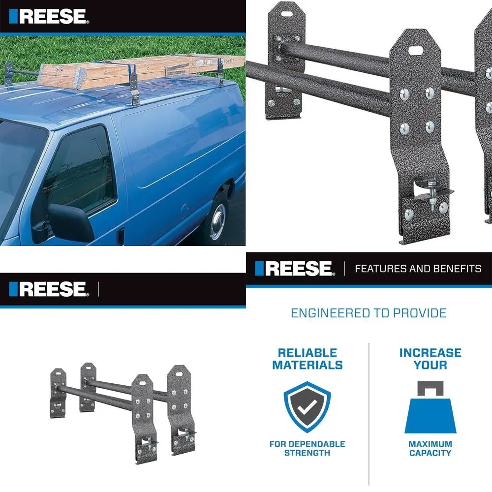 

2006 Reese Towpower Highland 2006200 Черный сверхмощный бар-переноска для фургонов с желобами, регулируемый 37-62, включает 2 стержня