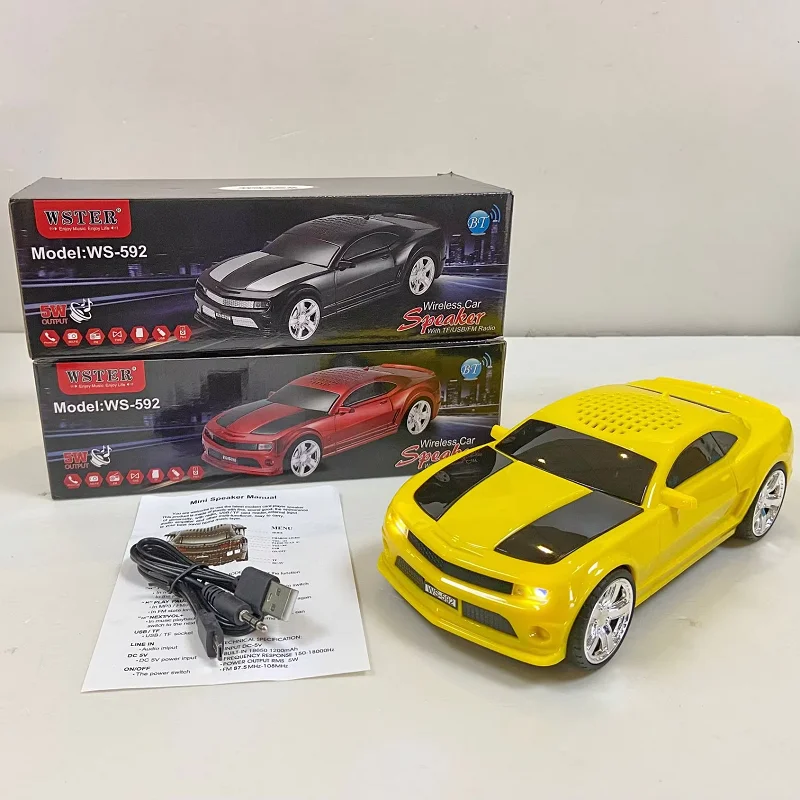 Racing Car Model Bluetooth Speaker Wireless Stereo TWS Led Super Bass TF Card/AUX Support for Game Office Decor Gift Collectible