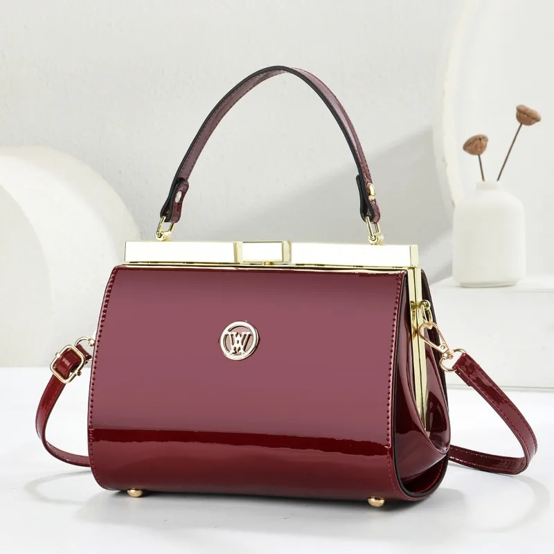 New Women Handbags Fashion Bright Leather Portable Shoulder Bag Top-handle Diamond Ladies Bag Wedding Party Bags Women