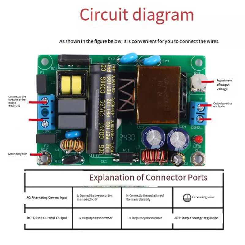 B24B Power Module 48W Ultra-Thin AC-DC Miniature Switching Small Size AC-DC Power Board