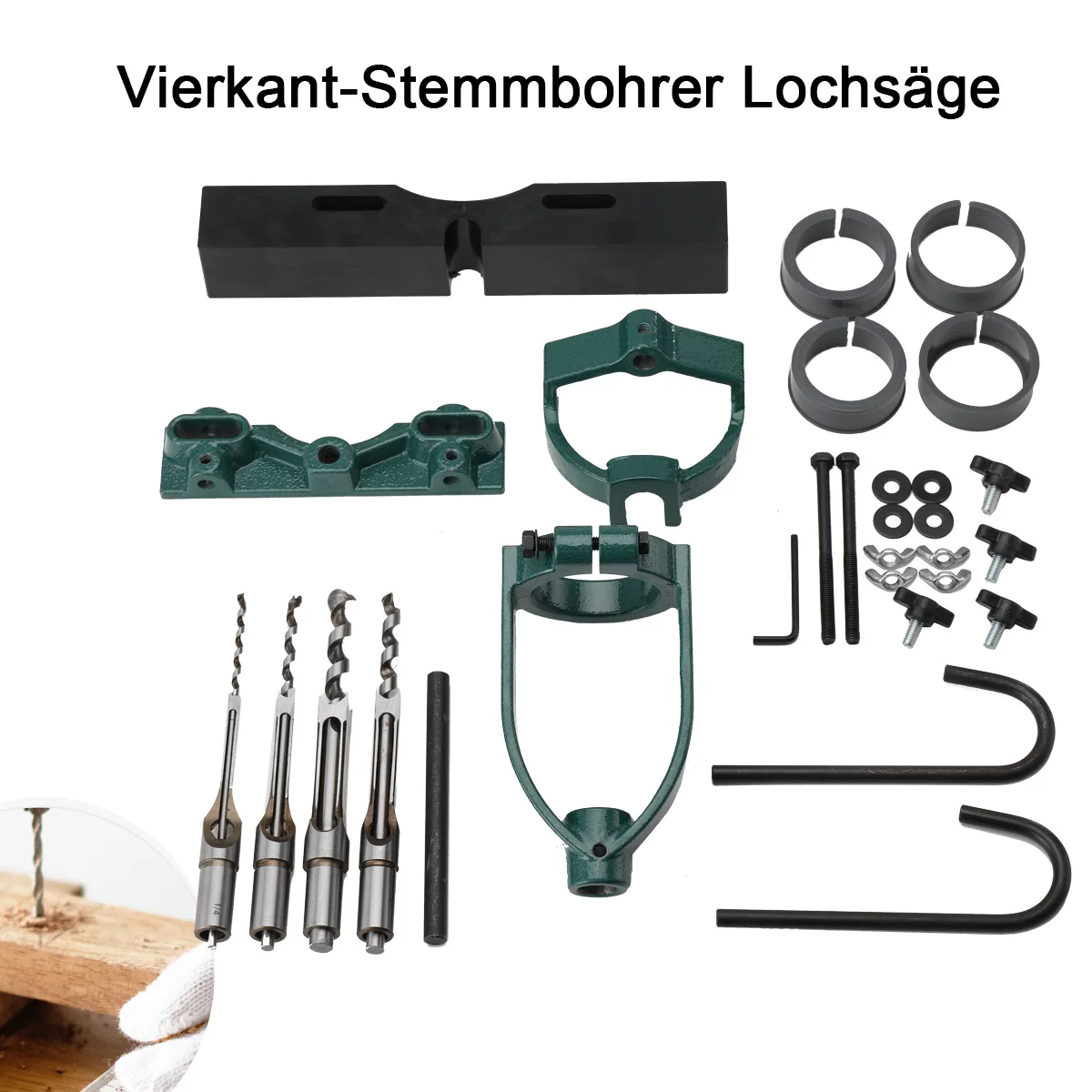 Stemmen Maschine Holzbearbeitung Einsteckschloss Zapfen Werkzeuge Bohrmaschine Locator Set für Kreise Quadratischen Loch Meißel Bohrmaschine – Detail 1
