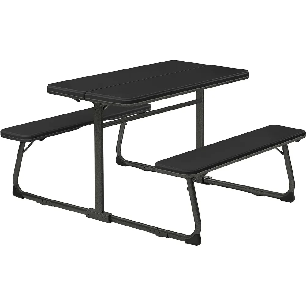 

Folding Picnic Table with Benches, Portable Picnic Table, Collapsible Camping Picnic Table with Seats for Outdoors, No Assembly