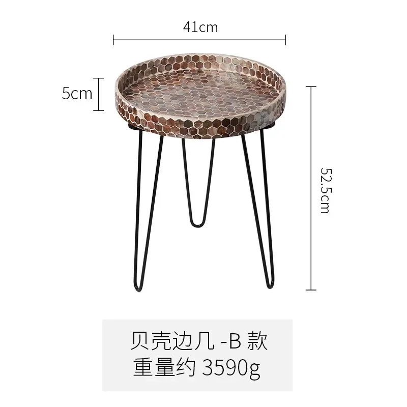 

Natural shell round tray edge, wabi-**** wind storage, coffee table, sofa corner, bed and breakfast decoration table